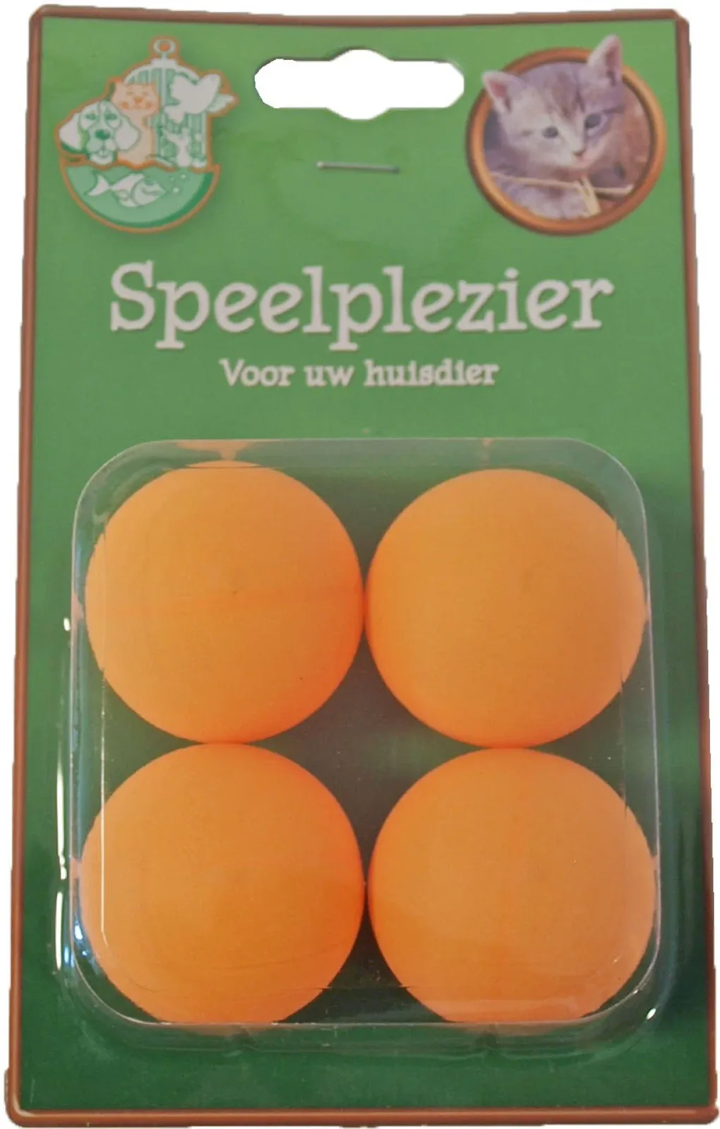 Kattenspeelgoed blisterpak a 4 stuks ping pong bal Speelplezier-kat Gebr. de Boon van Gebr. de Boon – productfoto