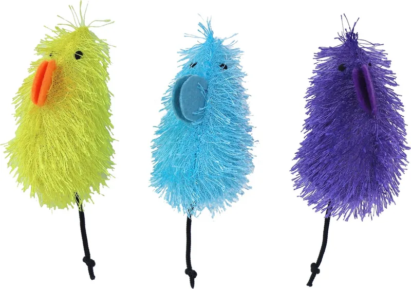 Kattenspeelgoed - Muis met staart - Assorti funkleuren - 14 cm. de Gebr. de Boon – photo produit