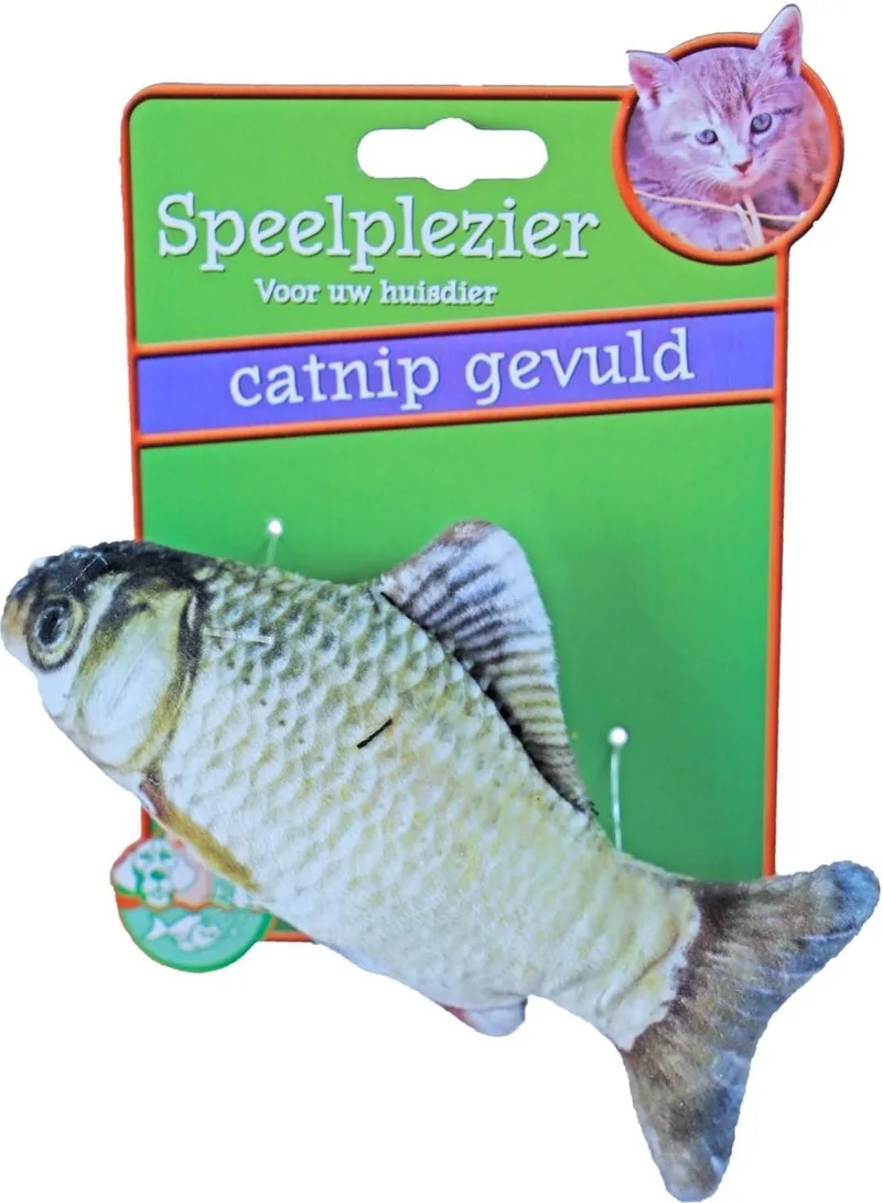 Kattenspeelgoed vis met catnip grijs/bruin 11 cm Speelplezier-kat G... by Gebr. de Boon in Grey – product photo