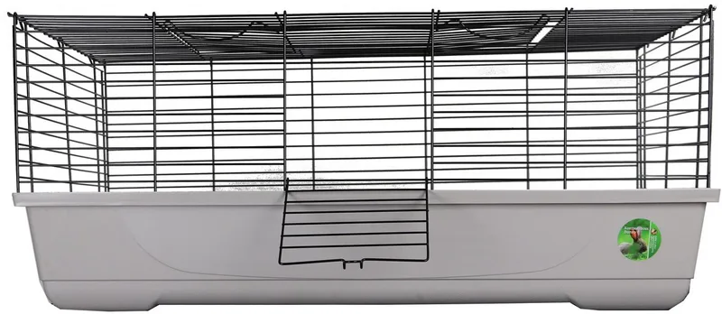 Konijnenkooi Bunny grijs/zwart opvouwbaar met hooiruif 100x53x42CM by Gebr. de Boon in Grey – product photo
