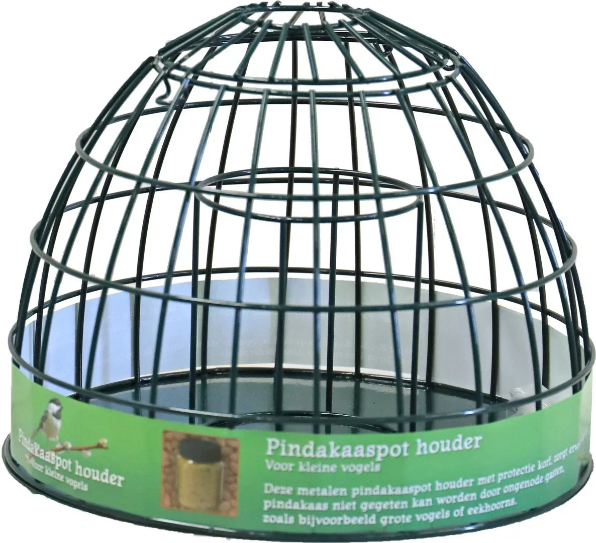 Metalen pindakaaspot houder groen voor kleine vogel 25x19 cm Gebr. de Boon by Gebr. de Boon – product photo