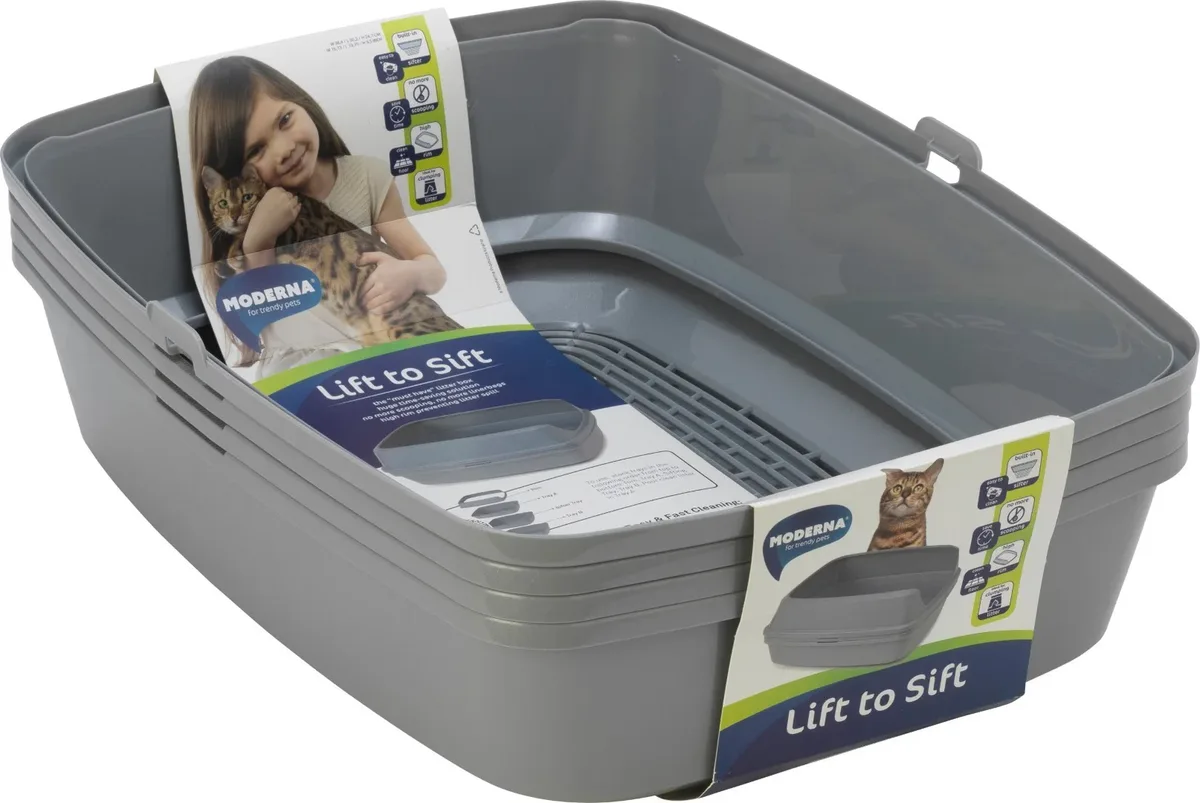 Moderna kattenbak Lift to Sift 50 cm grijs Moderna Gebr. de Boon by Gebr. de Boon – product photo
