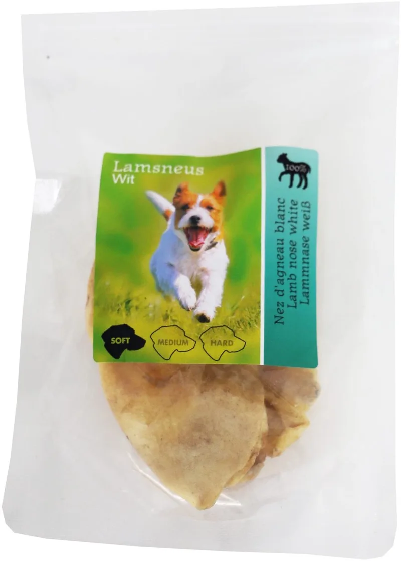 Natuurlijke Hondensnack - Lamsneus Wit - zak a 3 stuks de Gebr. de Boon – photo produit