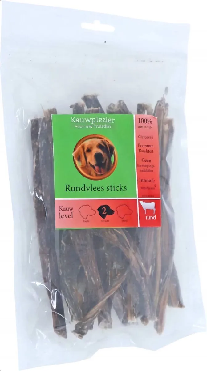 Natuurlijke Hondensnack - Rundvlees Sticks - 100 g från Gebr. de Boon – produktbild