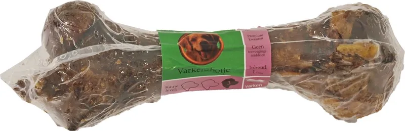 Natuurlijke Hondensnack Varkensbotje - in Folie de Gebr. de Boon – photo produit