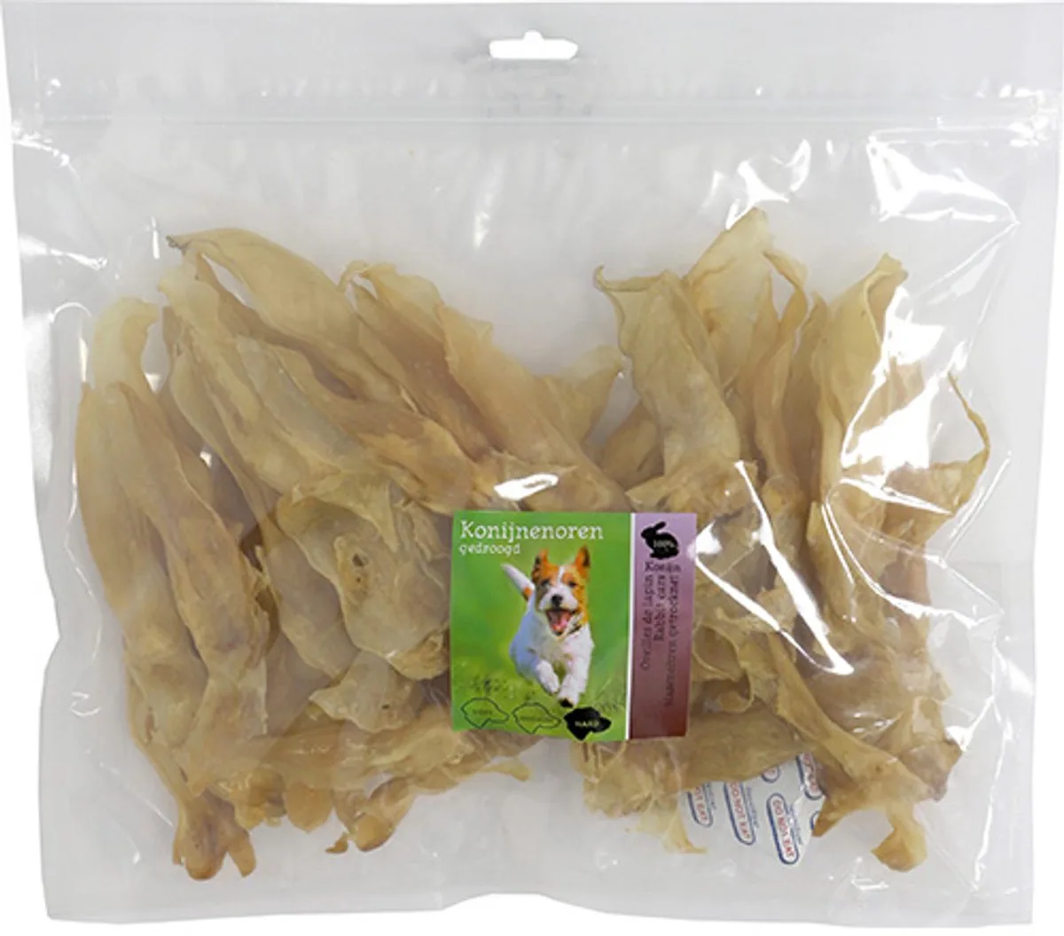 Natuurlijke Snack - Konijnenoren Gedroogd - zak a 250 gram by Gebr. de Boon – product photo