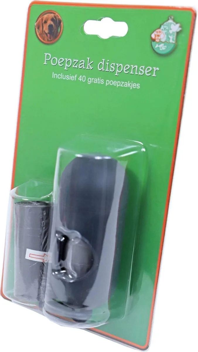 Poepzak dispenser koker antraciet inclusief 2x20 poepzak van Gebr. de Boon in Zwart – productfoto