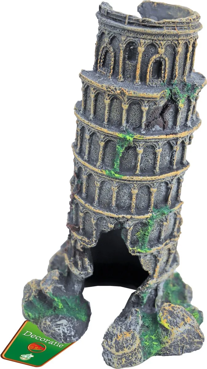 Polyresin Toren Van Pisa Groen 15cmx11cmx22cm fra Gebr. de Boon i Grå – produktbillede