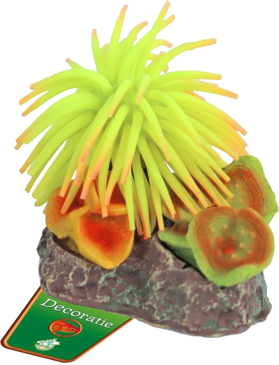 Siliconenbloem aquariumornament met rots | 9 cm van Gebr. de Boon in Bruin – productfoto
