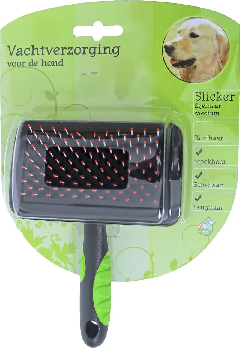 Vachtverzorging Hond - Hondenborstel - Slicker met egelhaar - Maat: Medium de Gebr. de Boon en Vert – photo produit
