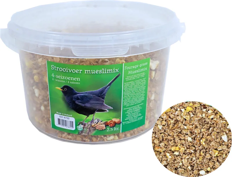 Vier seizoenen strooivoer muesli 5 liter - Winter vogelvoer/dierenvoer fra Gebr. de Boon – produktbillede