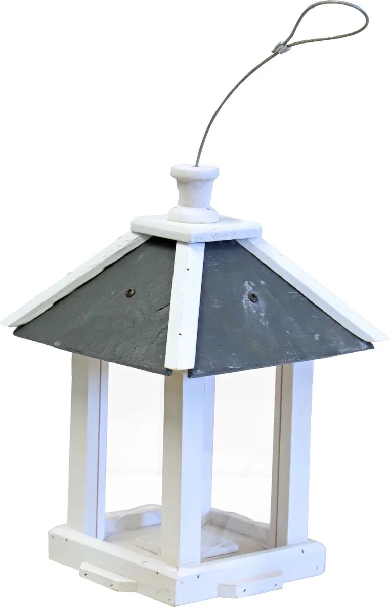 Voedersilo - wit/leisteen - vierkant - hangbaar - 30 cm. de Gebr. de Boon en Blanc – photo produit