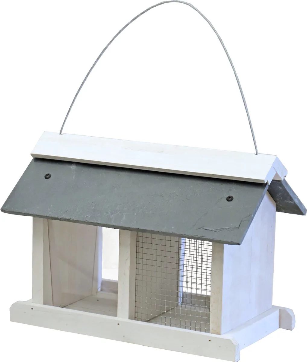 Voederstation - wit/leisteen - hangbaar - 31 cm. by Gebr. de Boon in White – product photo