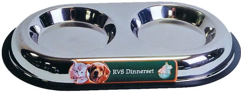 Voerbak voor Hond of Kat - Rvs Dinerset - 13 cm de Gebr. de Boon en Argent – photo produit