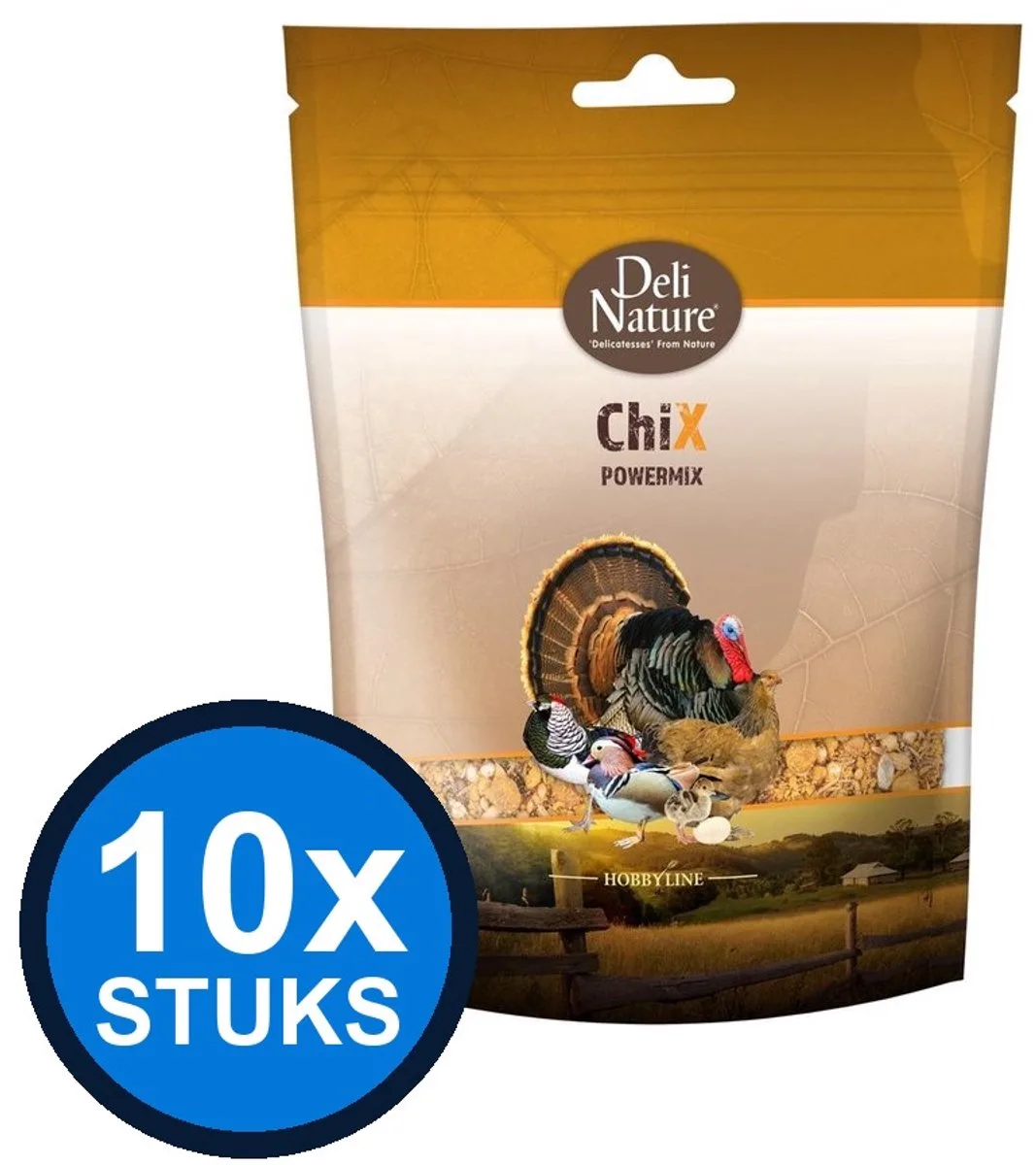 10x Deli Nature - ChiX powermix 750gr - Kippenvoer - 750 g fra Deli Nature – produktbillede