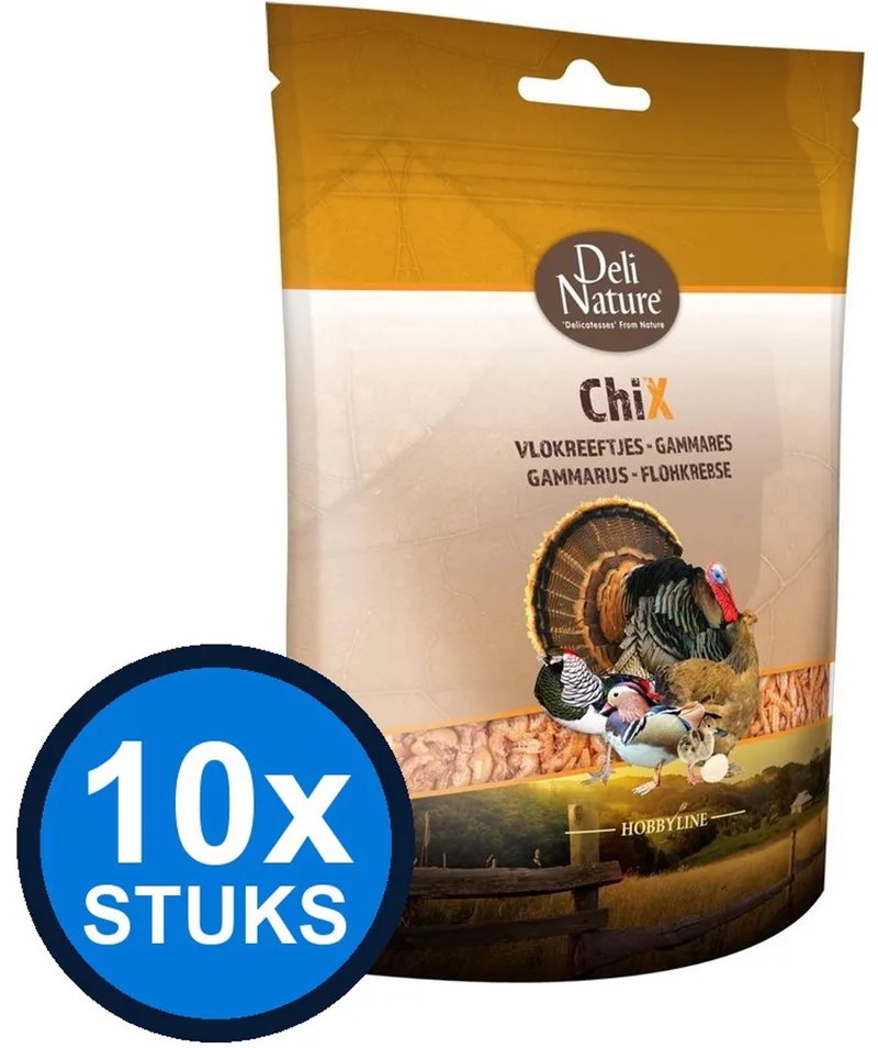10x Deli Nature - ChiX vlokreeftjes 150gr - Kippenvoer - 150 g by Deli Nature – product photo