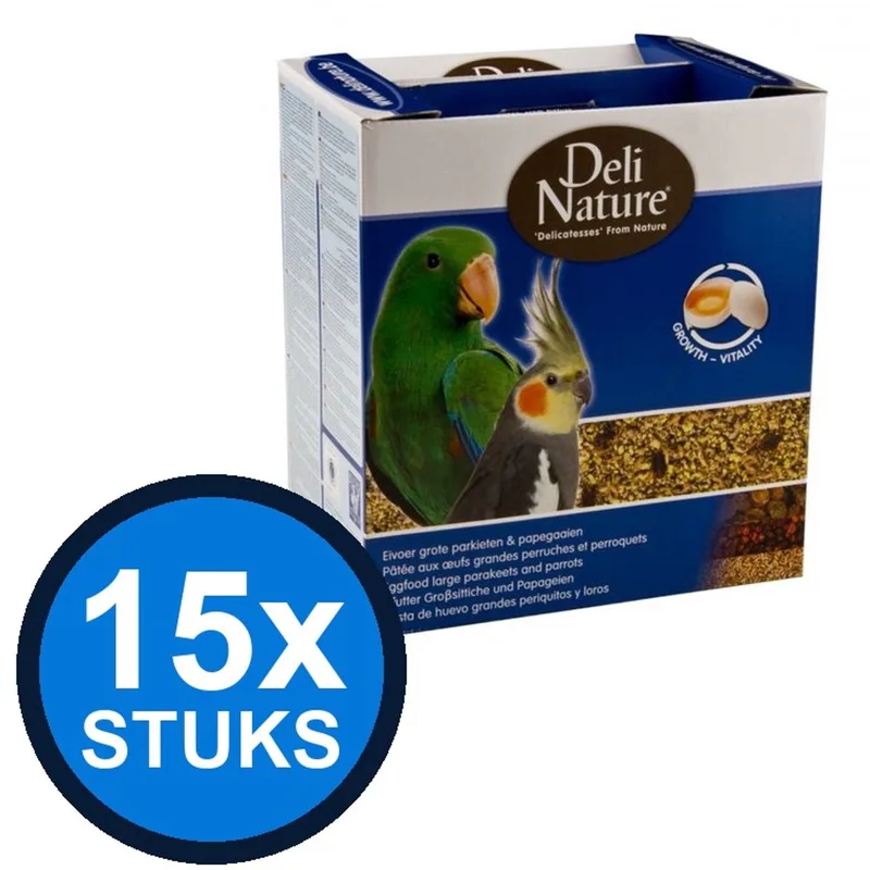15x Deli Nature - eivoer grote parkiet/papegaai 800gr - Vogelvoer - 800 g by Deli Nature – product photo