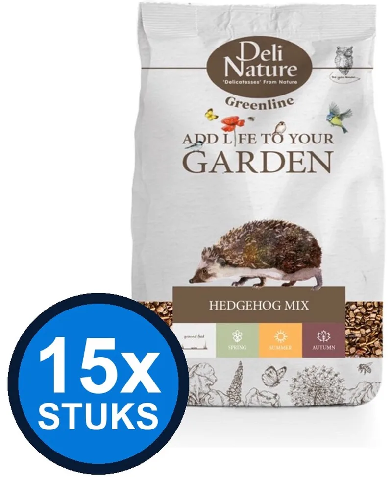 15x Deli Nature - Greenline hedgehog mix 600gr - Vogelvoer - 600 g by Deli Nature – product photo