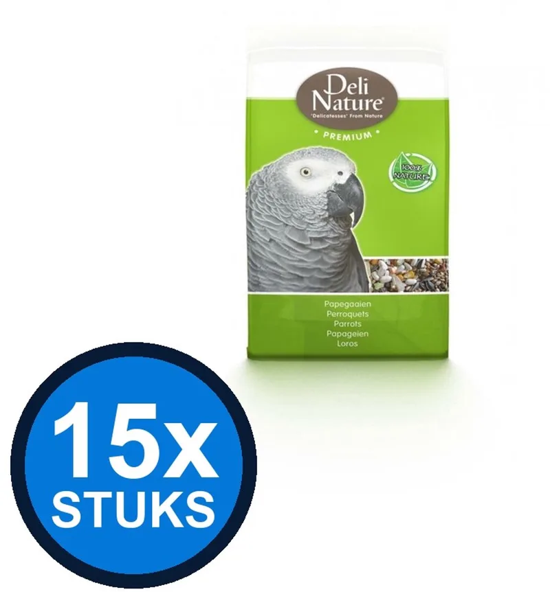 15x Deli Nature - Premium papegaaien 800gr - Vogelvoer - 800 g fra Deli Nature – produktbillede