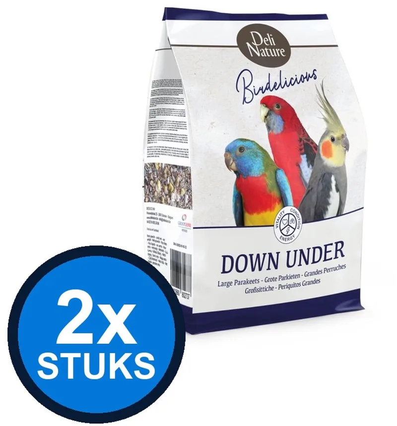 2x Deli Nature - Birdelicious grote parkieten down under 2,5kg - Vogelvoer - 2.5 kg de Deli Nature – photo produit