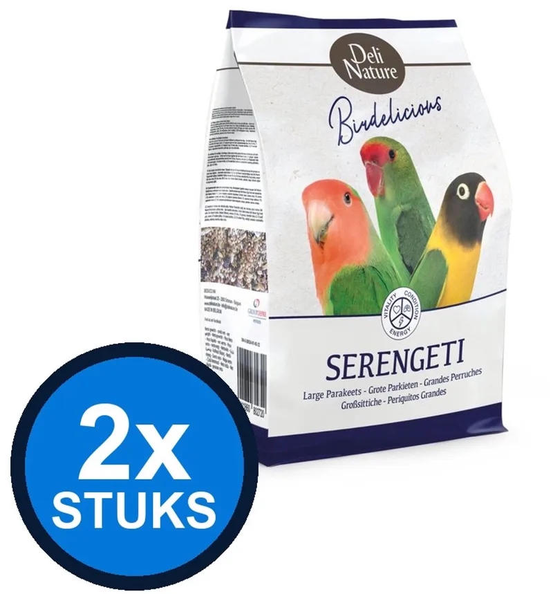 2x Deli Nature - Birdelicious grote parkieten serengeti 2,5kg - Vogelvoer - 2.5 kg by Deli Nature – product photo