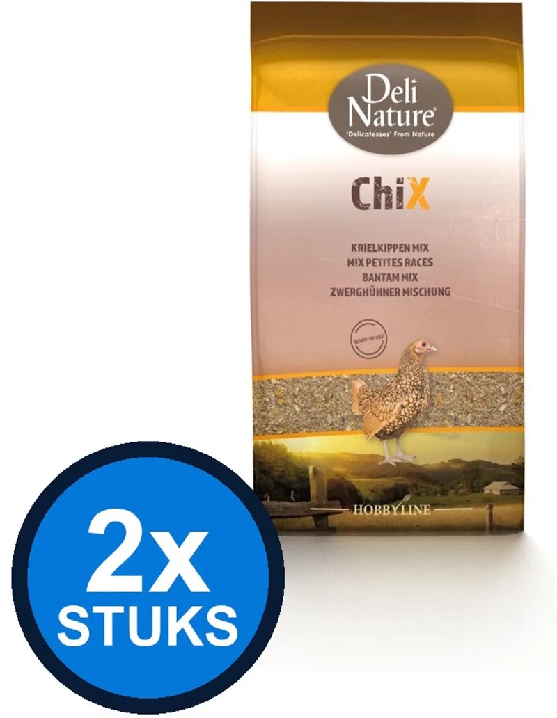 2x Deli Nature - ChiX krielkippen mix kant&klaar 4kg - Kippenvoer - 4 kg de Deli Nature – photo produit