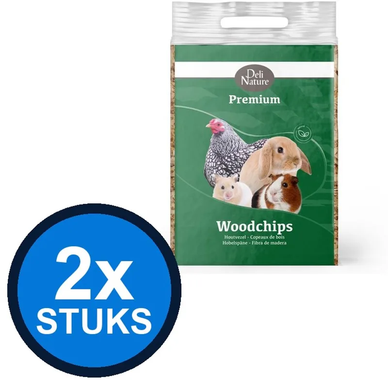 2x Deli Nature - Premium houtvezel 3,6kg - Knaagdierenvoer - 3.6 kg by Deli Nature – product photo