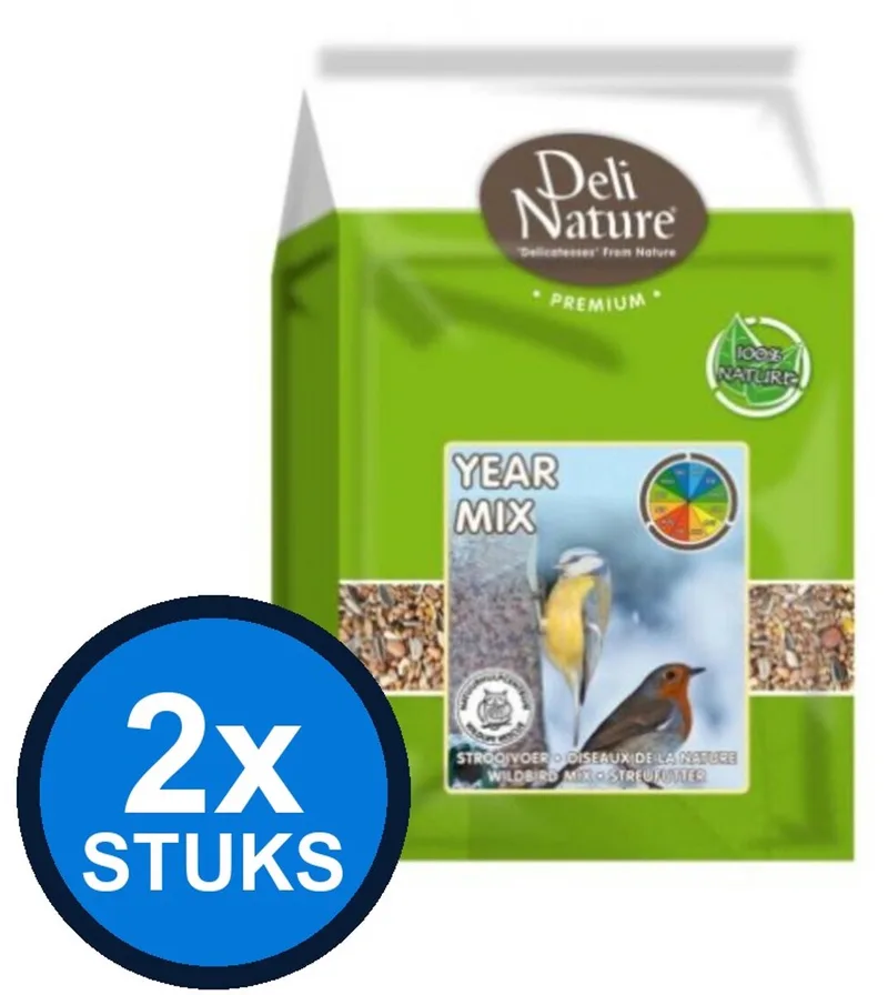 2x Deli Nature - strooivoer year mix 4kg - Vogelvoer - 4 kg von Deli Nature – Produktfoto