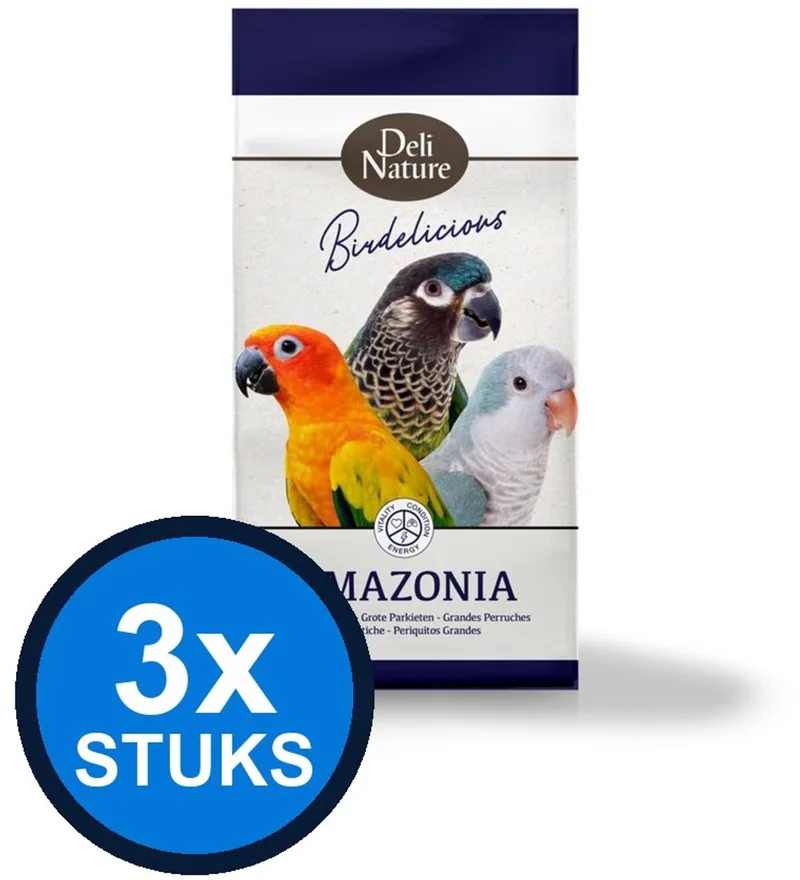 3x Deli Nature Birdelicious Amazonia Grote Parkiet - Vogelvoer by Deli Nature – product photo