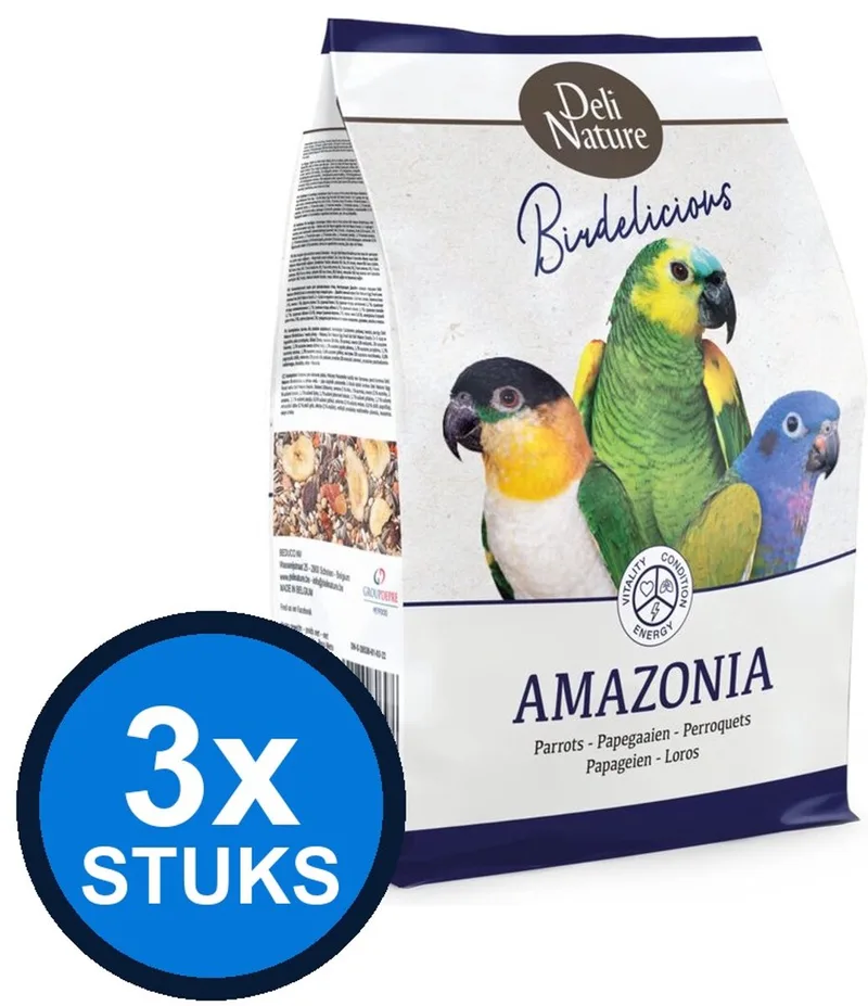 3x Deli Nature - Birdelicious papegaaien amazonia 2kg - Vogelvoer - 2 kg de Deli Nature – photo produit