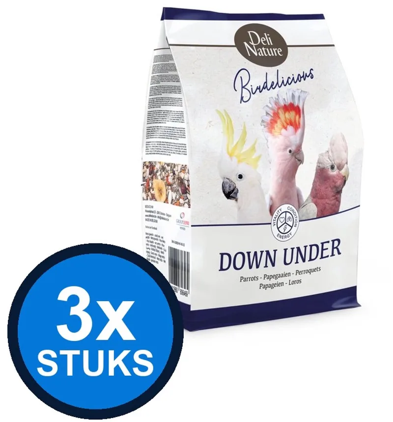 3x Deli Nature - Birdelicious papegaaien down under 2kg - Vogelvoer - 2 kg von Deli Nature – Produktfoto