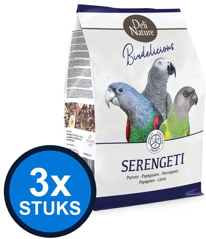 3x Deli Nature - Birdelicious papegaaien serengeti 2kg - Vogelvoer - 2 kg de Deli Nature – photo produit