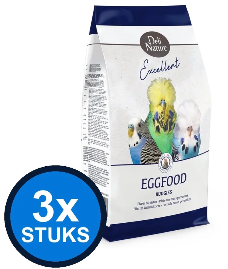 3x Deli Nature - eivoer parkiet 1kg - Vogelvoer - 1 kg de Deli Nature – photo produit