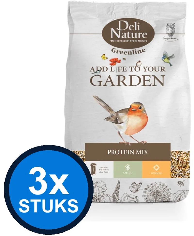 3x Deli Nature - Greenline protein mix 850gr - Vogelvoer - 850 g de Deli Nature – photo produit