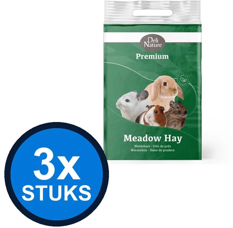 3x Deli Nature - Premium weidehooi 2kg - Knaagdierenvoer - 2 kg von Deli Nature – Produktfoto