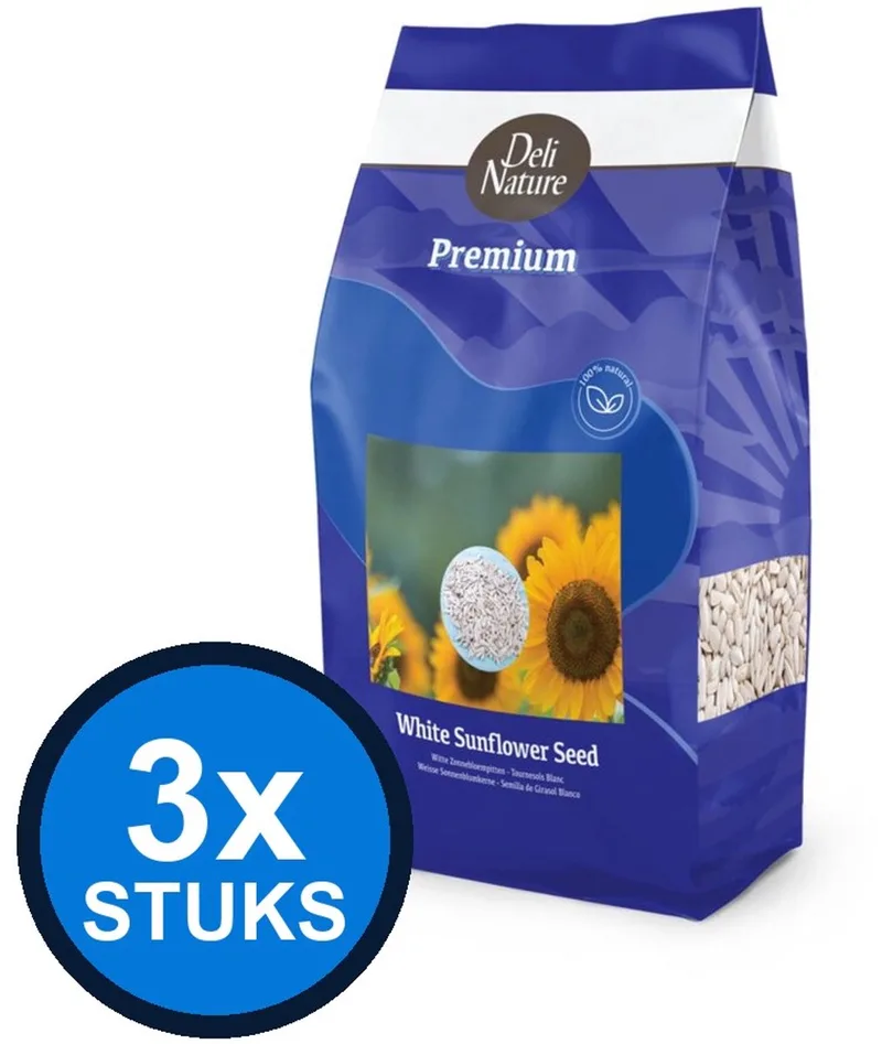 3x Deli Nature - Premium zonnepitten wit 2kg - Vogelvoer - 2 kg von Deli Nature – Produktfoto