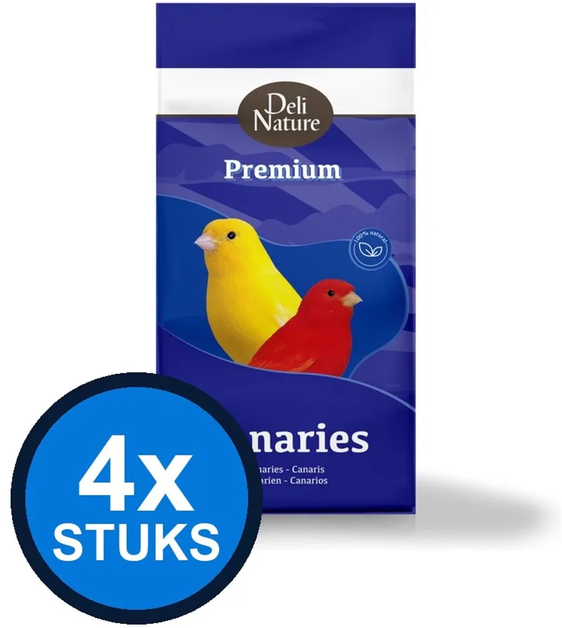 4x Deli Nature - Premium kanaries 1kg - Vogelvoer - 1 kg von Deli Nature – Produktfoto