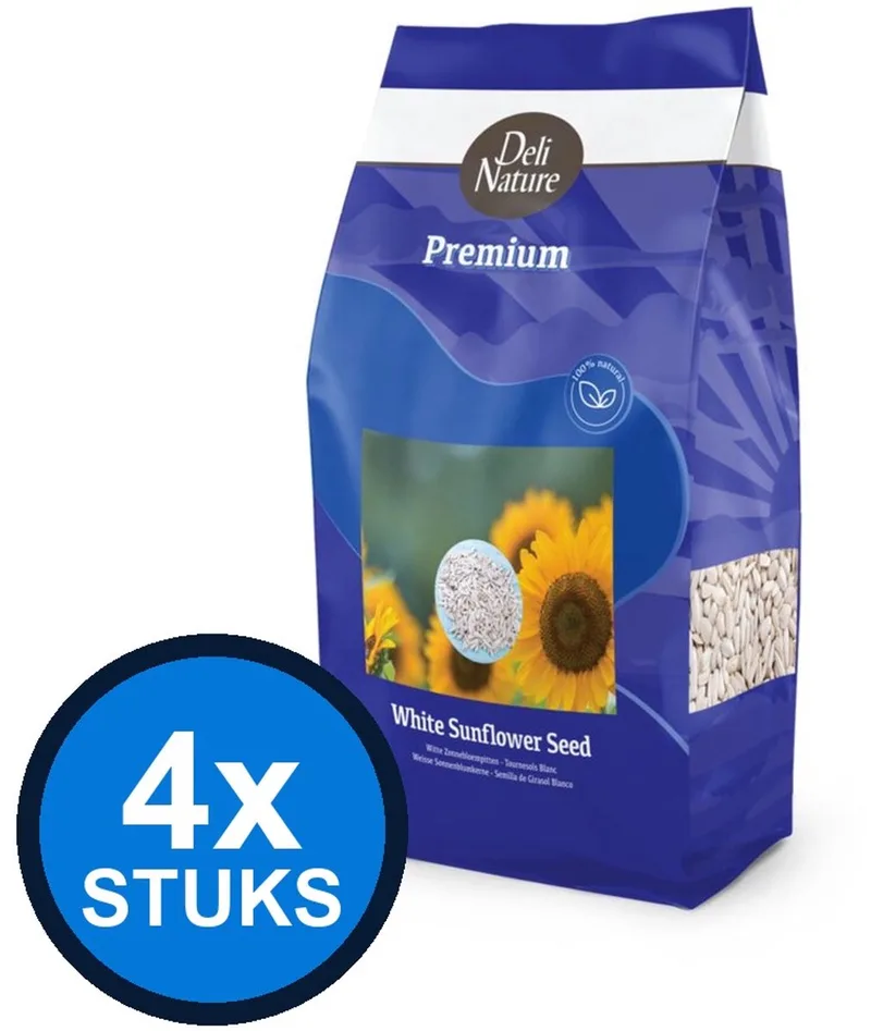 4x Deli Nature - Premium zonnepitten wit 2kg - Vogelvoer - 2 kg de Deli Nature – photo produit