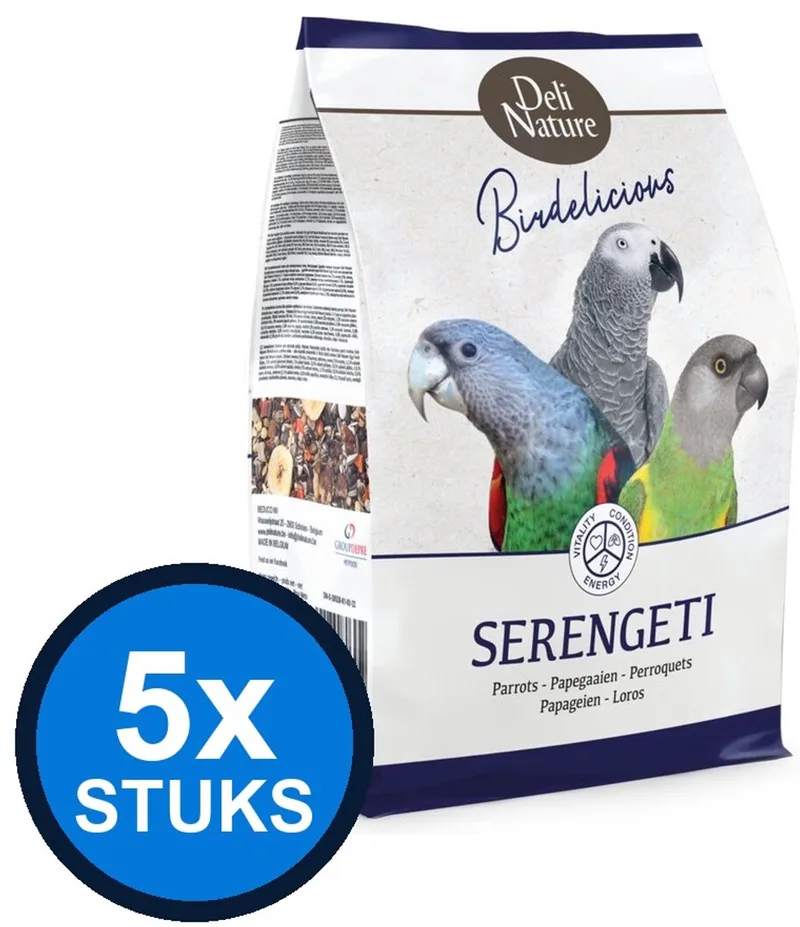 5x Deli Nature - Birdelicious papegaaien serengeti 2kg - Vogelvoer - 2 kg de Deli Nature – photo produit