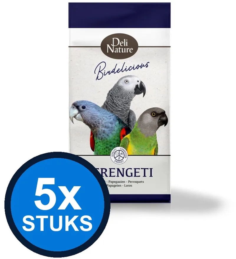 5x Deli Nature - Birdelicious papegaaien serengeti 750gr - Vogelvoer - 750 g by Deli Nature – product photo