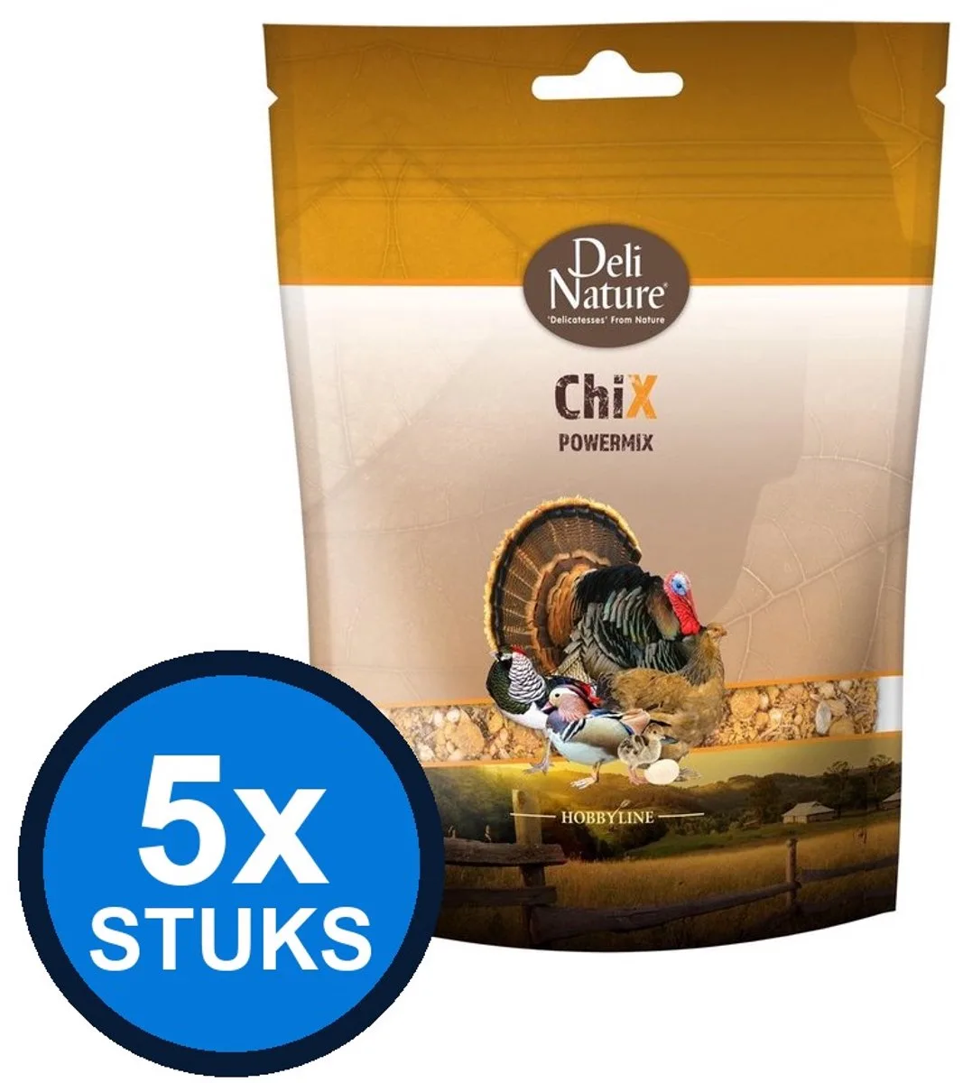 5x Deli Nature - ChiX powermix 750gr - Kippenvoer - 750 g från Deli Nature – produktbild