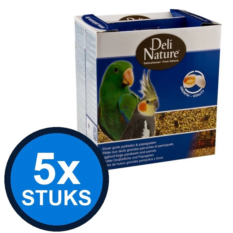 5x Deli Nature - eivoer grote parkiet/papegaai 800gr - Vogelvoer - 800 g von Deli Nature – Produktfoto