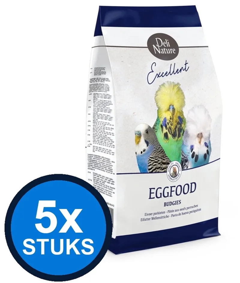 5x Deli Nature - eivoer parkiet 1kg - Vogelvoer - 1 kg by Deli Nature – product photo