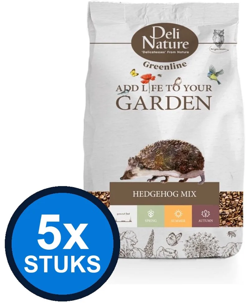 5x Deli Nature - Greenline hedgehog mix 600gr - Vogelvoer - 600 g de Deli Nature – photo produit