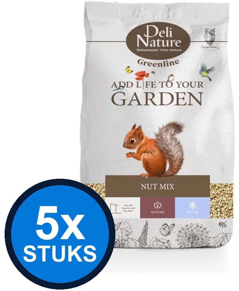 5x Deli Nature - Greenline nut mix 500gr - Vogelvoer - 500 g by Deli Nature – product photo