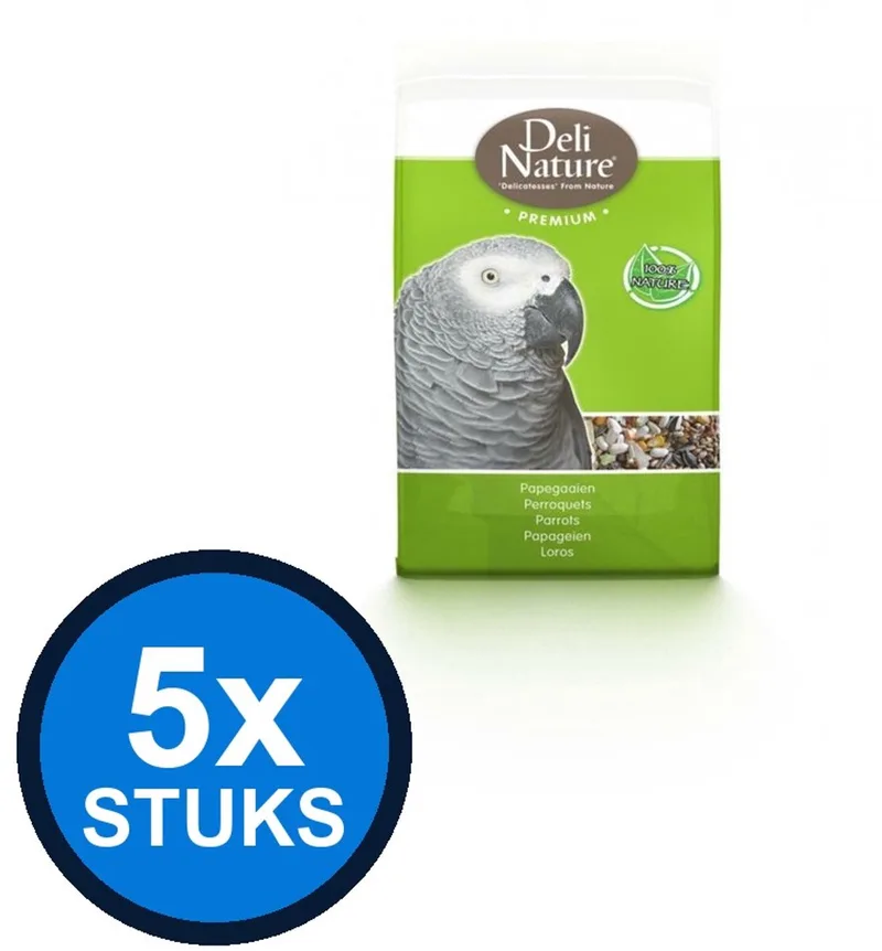 5x Deli Nature - Premium papegaaien 800gr - Vogelvoer - 800 g de Deli Nature – photo produit