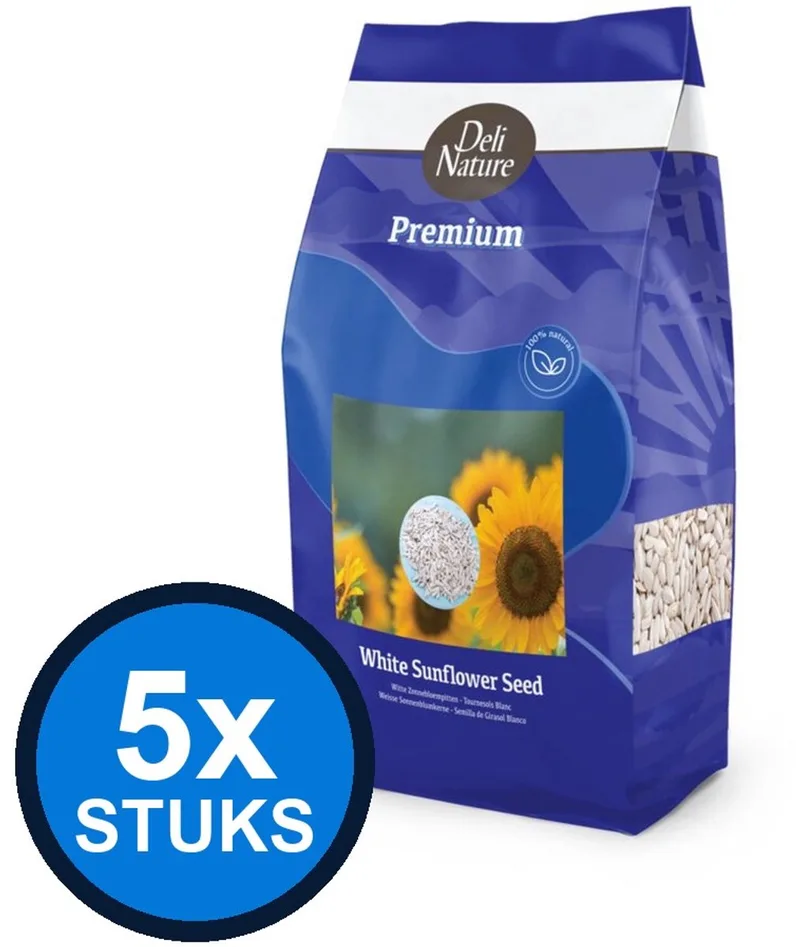5x Deli Nature - Premium zonnepitten wit 2kg - Vogelvoer - 2 kg by Deli Nature – product photo