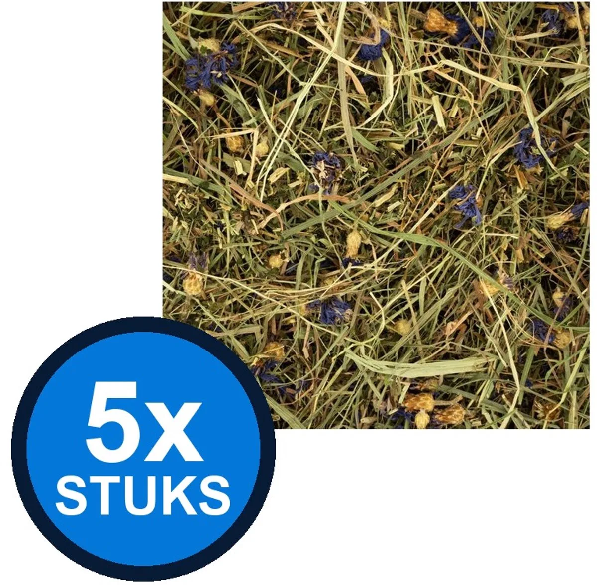 5x Deli Nature - Rodelicious kruidenhooi korenbloem&brandnetel 600gr - Knaagdierenvoer - 600 g de Deli Nature – photo produit
