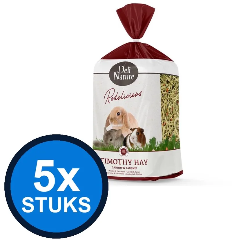 5x Deli Nature - Rodelicious timothy-hooi wortel&pastinaak 600gr - Knaagdierenvoer - 600 g by Deli Nature – product photo