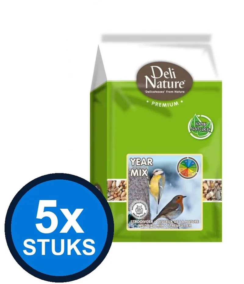 5x Deli Nature - strooivoer year mix 1kg - Vogelvoer - 1 kg de Deli Nature – photo produit